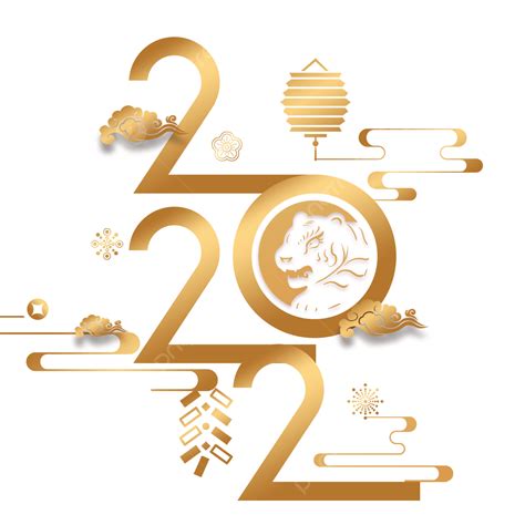 Año Nuevo Chino Año Nuevo Chino Año Del Tigre Golden 2022 Png Año Del