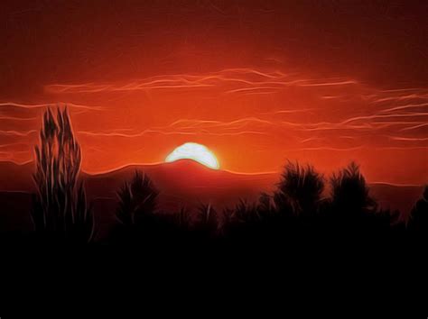 Rocky Mountain Sunset Digital Art Digital Art By Ernie Echols Fine