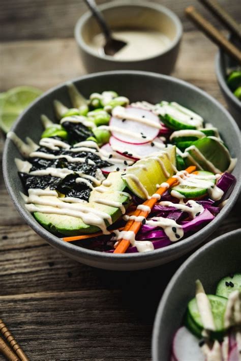 Vegan Sushi Bowls With Miso Tahini Dressing Crowded Kitchen