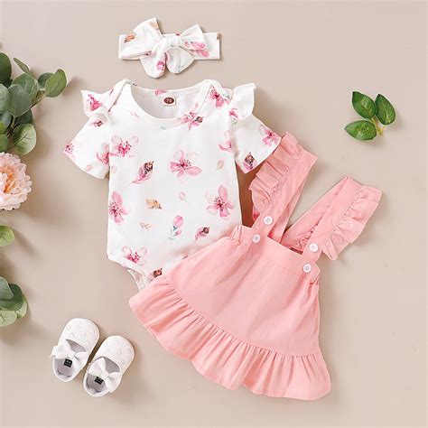 Mikrdoo Terno For 0 18 Months Newborn Baby Girl 3pcs Damit Clothing Set