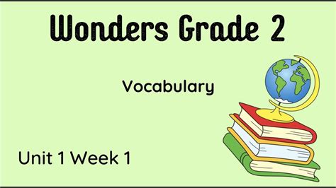 Wonders Grade 2 Unit 1 Week 1 Vocabulary Youtube