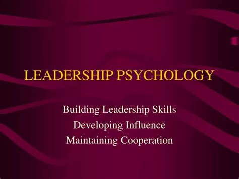 Ppt Leadership Psychology Powerpoint Presentation Free Download Id