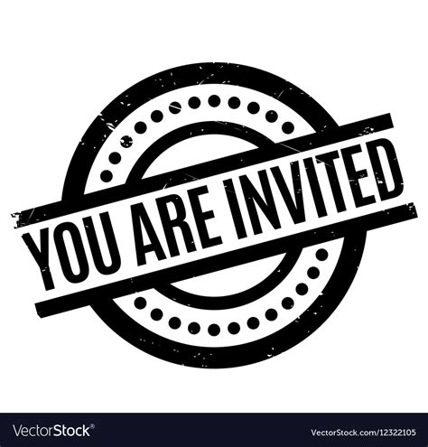 You Are Invited Rubber Stamp Royalty Free Vector Image