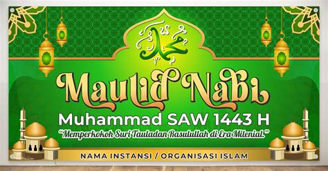 Desain Spanduk Maulid Nabi Muhammad Saw 1443 H Free Cdr Aldzi Art