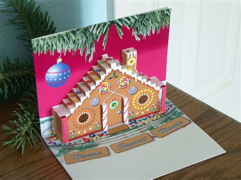 Pop Up Gingerbread House Card With Candy And Frosting Etsy