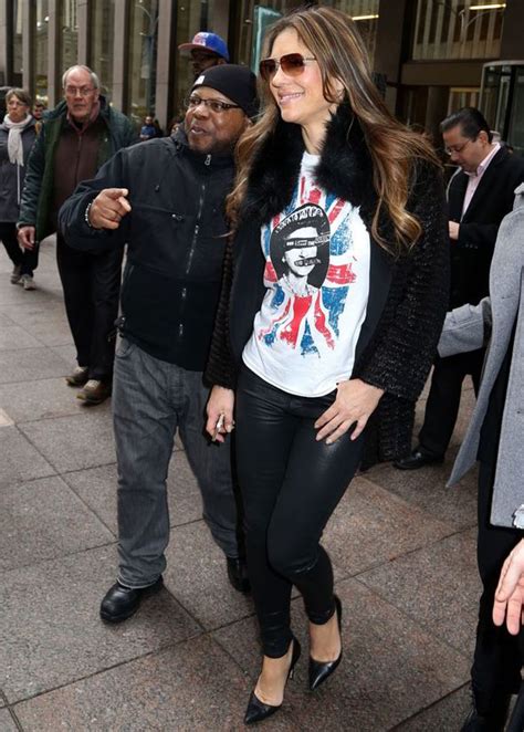 Liz Hurley Sports Sex Pistols T Shirt To Promote The Royals In Nyc