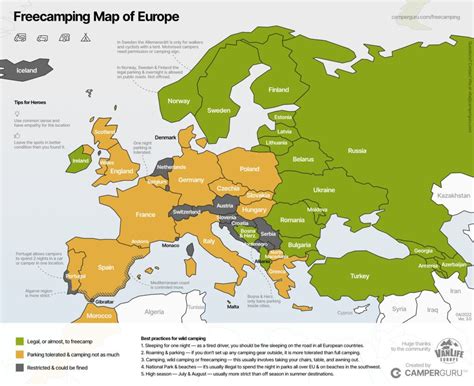 Freecamping Map Of Europe Vivid Maps Medium
