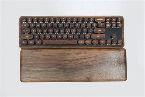 Wooden Keyboard With Retro Typewriter Keycaps