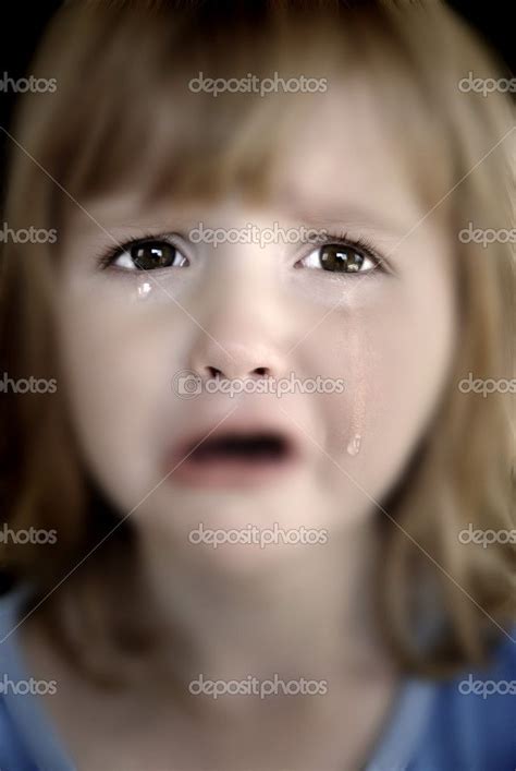 Little Girl Crying With Tears Blurred Crying Crying Eyes Stock Photos