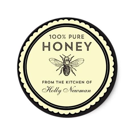Vintage Homemade Honey Stickers In 2021 Honey Sticker Honey Label Design Honey