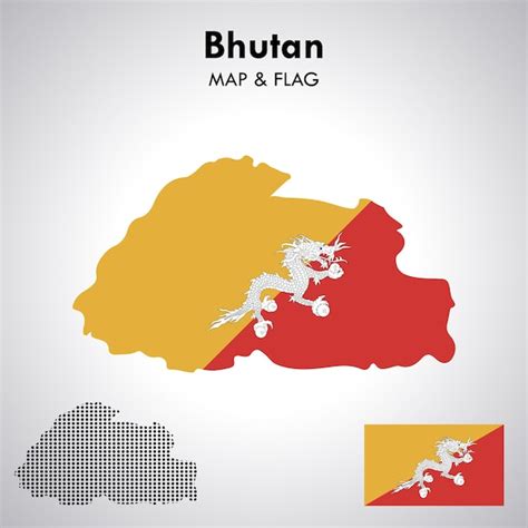 Drapeau Du Bhoutan Et Fichier Vectoriel De Drapeau De Carte De