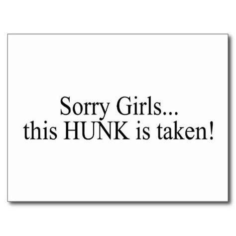 Sorry Girls This Hunk Is Taken Postcard Wedding Postcard