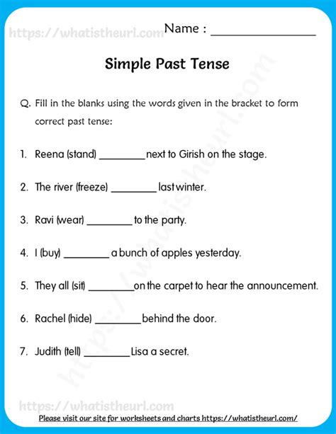 Simple Past Tense Worksheets