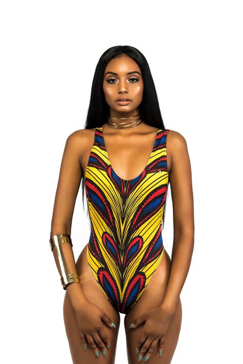 Sexy African Ankara Print One Piece Swimsuit Atmkollectionz