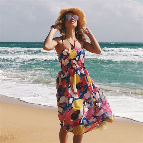 Chiffon Sundress Women 2018 Summer Halter Backless Beach Dress