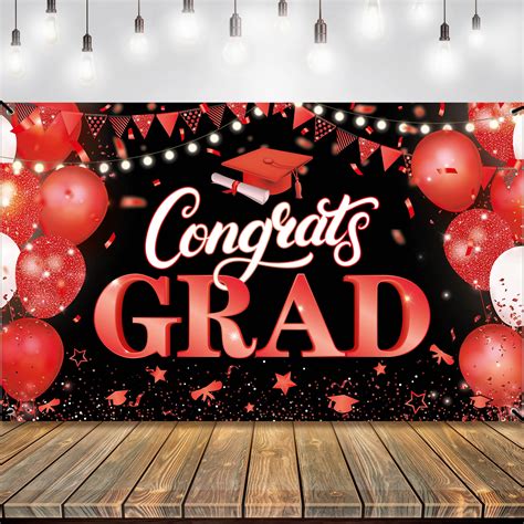 Buy Katchon Red Congrats Grad Banner Xtralarge 72x44 Inch Red And