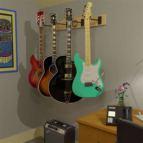 The Pro File™ Wall Mounted Multi Guitar Hanger