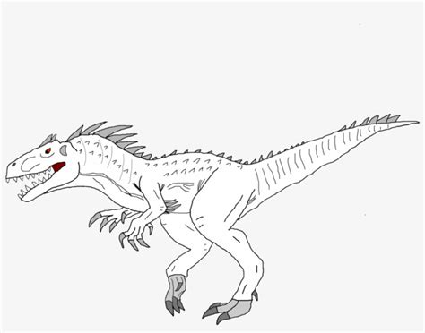 Unconditional Indominus Rex Coloring Page Jurassic Easy