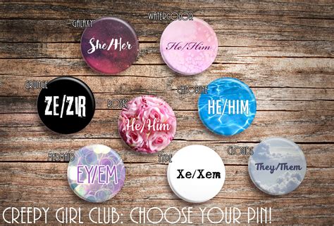Choose Your Own Pronoun Pins Sheher Hehim Theythem Xexem Etsy