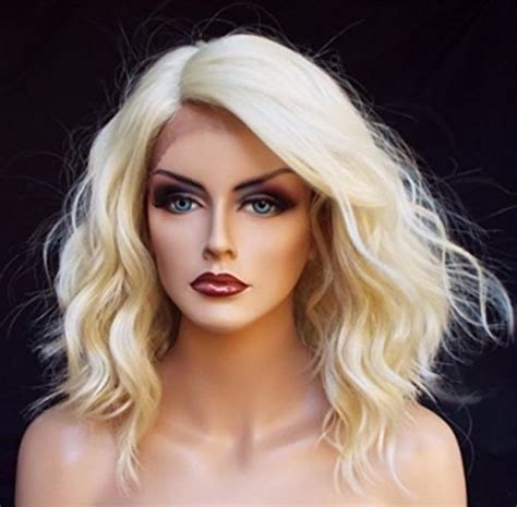 Wigsforyou New Fashion Lace Front Wig Women Short Platinum Blonde Wavy