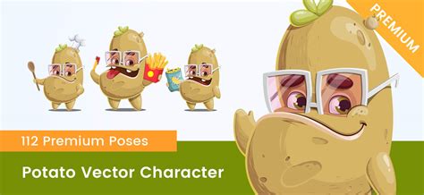 Potato Vector Cartoon Character Vector Characters