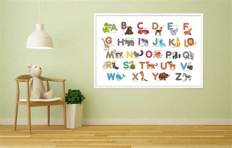 Animal Poster Alphabet Instant Download Unique Toddler Toys Etsy