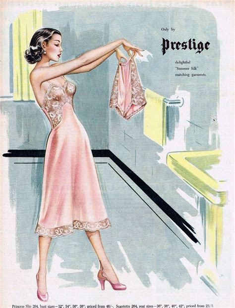 pink princess slip and matching panties ready for summer in 1952 prestige vintage lingerie ad