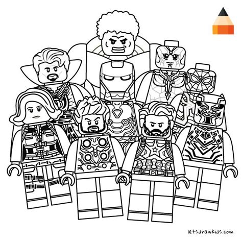 Coloring page for Kids - How To Draw LEGO Avengers | Avengers coloring