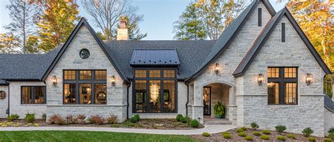 Country Luxury Modern Dream Home Natural Stone Veneer Portico Entrance
