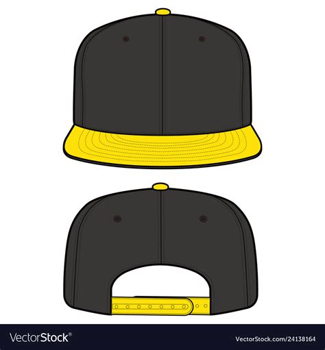 Snapback Cap Fashion Flat Mockup Design Royalty Free Vector