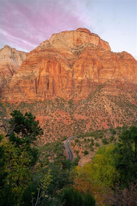 Zion National Park Roadway Stock Image Image Of Cliffs 174364249