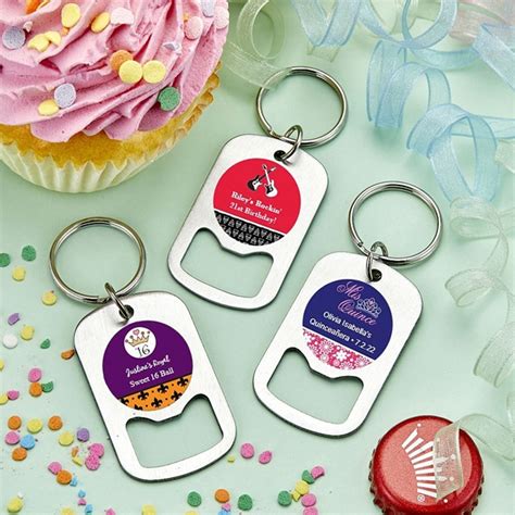 Personalized Stainless Steel Keychain Bottle Opener Birthday Designs