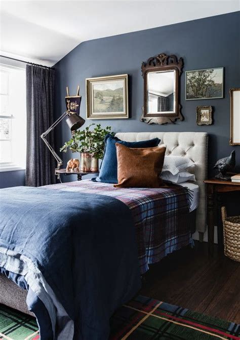 Mad For Plaid 11 Decorating Ideas Town And Country Living Dark Blue