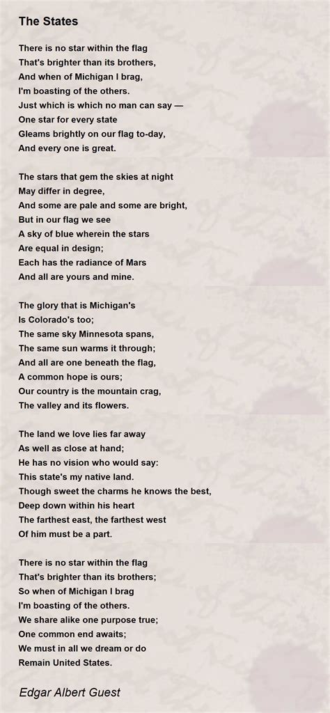 The States The States Poem By Edgar Albert Guest
