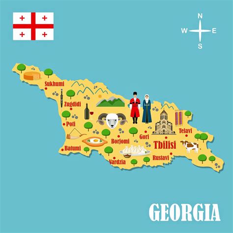 Georgia Map Of Major Sights And Attractions