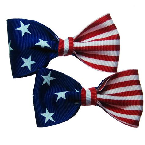 4th of july usa flag patriotic hair bow pair in red white and blue 8 liked on polyvore
