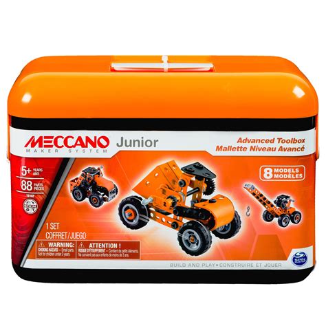 Meccano By Erector Junior Advanced Toolbox 8 Model Building Kit