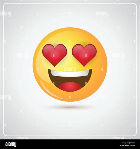 Yellow Smiling Cartoon Face Positive People Emotion Icon Stock Vector