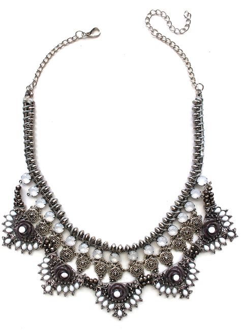 Silver Diamante Statement Necklace Kay K Couture