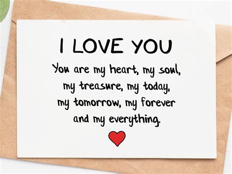 I Love You Romantic Card For Husband Wife Anniversary Ts Etsy