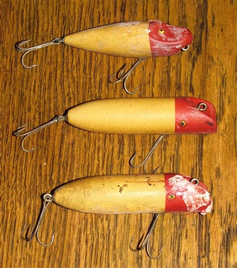 Three Vintage Old Wood Unmarked Fishing Lures For Your Tackle Box From