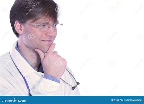 Male Doctor With Thoughtful Expressioin Stock Image Image Of Handsome