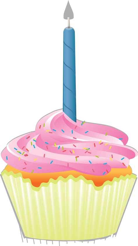 Birthday Cupcake With Candle Free Download On Clipartmag