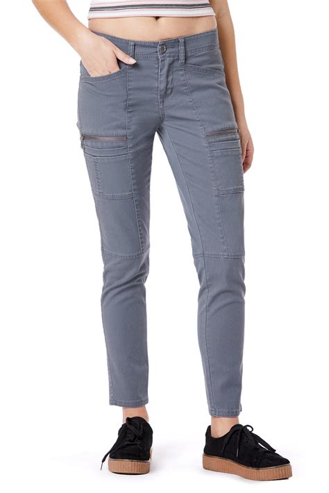 Grey Moto Side Zip Skinny Pants For Women Unionbay