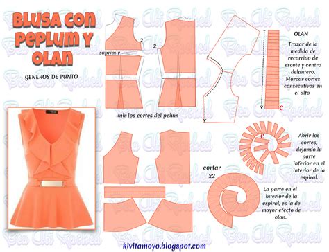 Imagen Patrón Para Blusa Patrón De Costura De Blusa Blusas Con Peplum