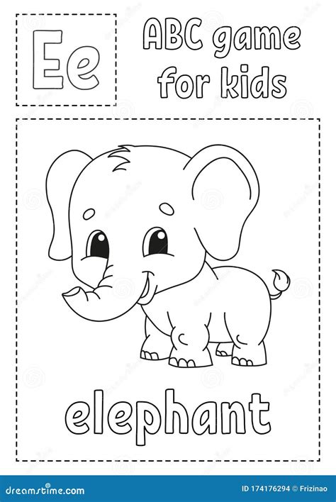 Letter E Is For Elephant Abc Game For Kids Alphabet Coloring Page