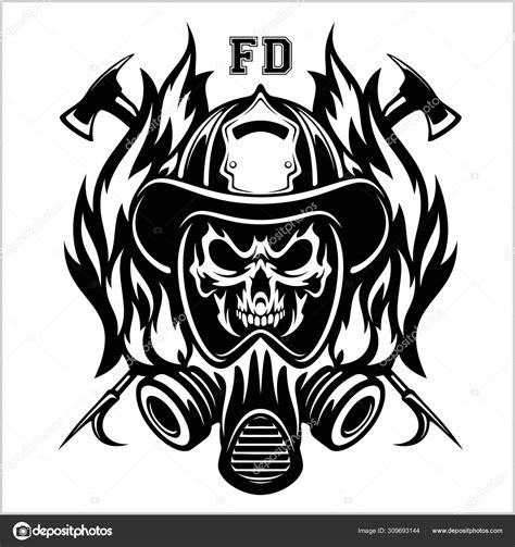 Fire Department Emblem Badge Logo On White Background Vector