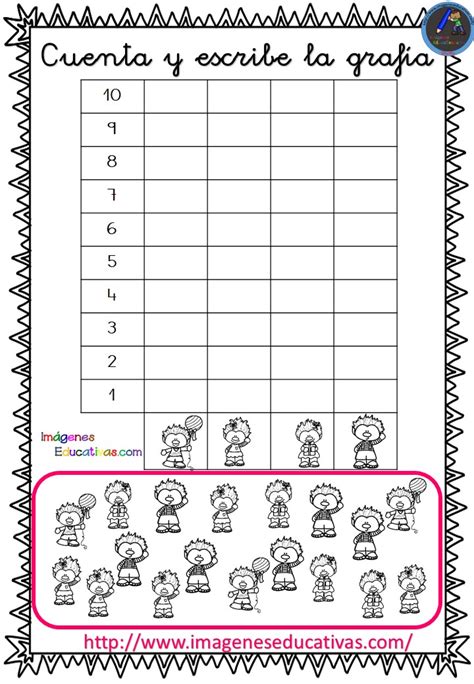 Actividades interactivas paara preescolar : Fichas para Trabajar el conteo (3) - Imagenes Educativas