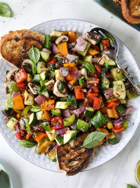 Grilled Chopped Veggies With Garlic Toast Best Grilled Vegetables
