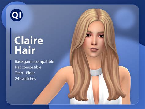 Qicc Qicc Claire Hair A Long Wavy Hairstyle With Emily Cc Finds
